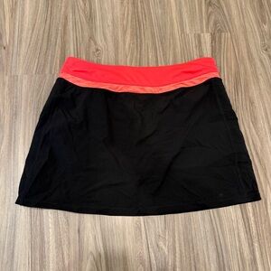 Tangerine Skort Skirt Women's Large Black/Coral Athletic Golf Tennis Zip Pocket